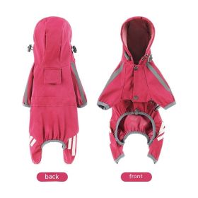 Big Dog Raincoat Cape-style Reflective Stripe Pet (Option: Pink-S)