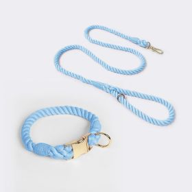 coWeaving Gradient Colored Cotton Rope Pet Collar (Option: Sky Blue-S)