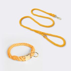 coWeaving Gradient Colored Cotton Rope Pet Collar (Option: Honey Orange-S)