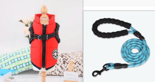 Waterproof Dog Clothes Winter Dog Coat With Harness Warm Pet Clothing Big Dog Jacket Chihuahua Labrador Coat Costume (Option: Red-5XL)