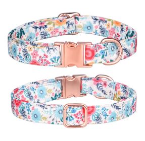 Sunflower pet collar cotton breathable dog collar pet supplies wholesale (colour: flowers)