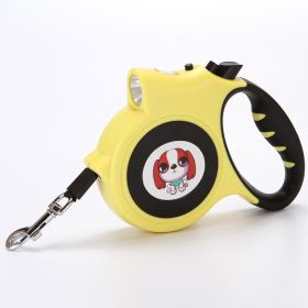 Retractable Dog Leash with Anti-Slip Handle for small medium dog; 16.4ft Dog Walking Leash for Small Medium Dogs up to 55lbs (colour: Light yellow)