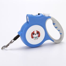 Retractable Dog Leash with Anti-Slip Handle for small medium dog; 16.4ft Dog Walking Leash for Small Medium Dogs up to 55lbs (colour: Blue)