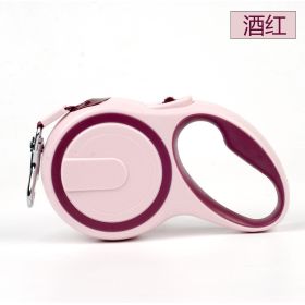 Retractable Dog Leash; Dog Walking Leash for Medium Large Dogs up to 110lbs; One Button Break & Lock ; Heavy Duty No Tangle (colour: pink)
