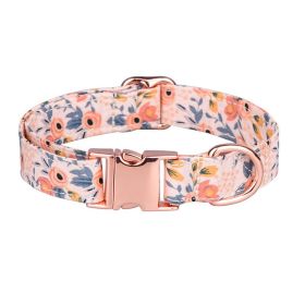 Sunflower pet collar cotton breathable dog collar pet supplies wholesale (colour: Broken orange)