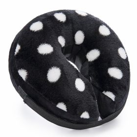 Soft Dog Cone Collar for After Surgery - Inflatable Dog Neck Donut Collar - Elizabethan Collar for Dogs Recovery (colour: CQLQ08 black white dot)