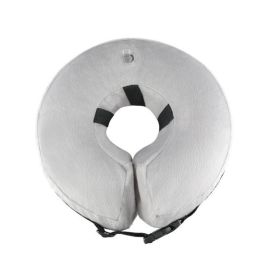 Soft Dog Cone Collar for After Surgery - Inflatable Dog Neck Donut Collar - Elizabethan Collar for Dogs Recovery (colour: CQLQ02 GREY)