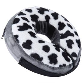 Soft Dog Cone Collar for After Surgery - Inflatable Dog Neck Donut Collar - Elizabethan Collar for Dogs Recovery (colour: CQLQ05 Cows Point hook and loop)