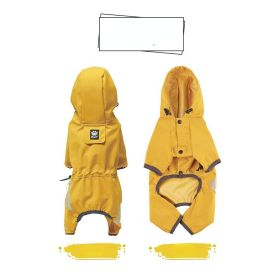 Small dog raincoat; body full surrounding; waterproof poncho pet clothes; with tow holes in the back (colour: turmeric)