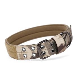 Super strong large dog collar with D-Ring & Buckle Collars Medium sized dog Golden haired horse dog Fierce dog collar (colour: Camouflage)