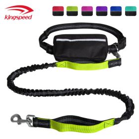 Hands Free Dog Leash with Zipper Pouch; Dual Padded Handles and Durable Bungee for Walking; Jogging and Running Your Dog (colour: Green suit)