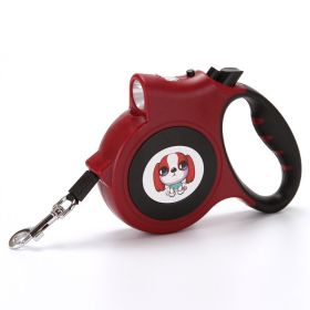 Retractable Dog Leash with Anti-Slip Handle for small medium dog; 16.4ft Dog Walking Leash for Small Medium Dogs up to 55lbs (colour: Purplish red)