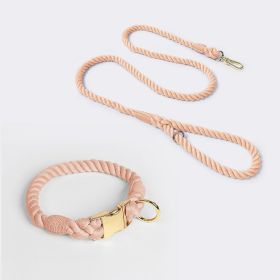 coWeaving Gradient Colored Cotton Rope Pet Collar (Option: Skin Pink-S)