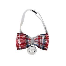 Pet Christmas Party Dress Up Dog Triangular Binder (Option: White And Red Bow Tie)